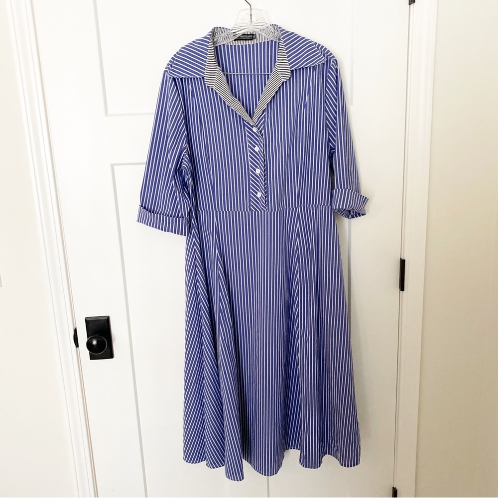 Jade Mackenzie striped shirt dress with sleeves size XXL
